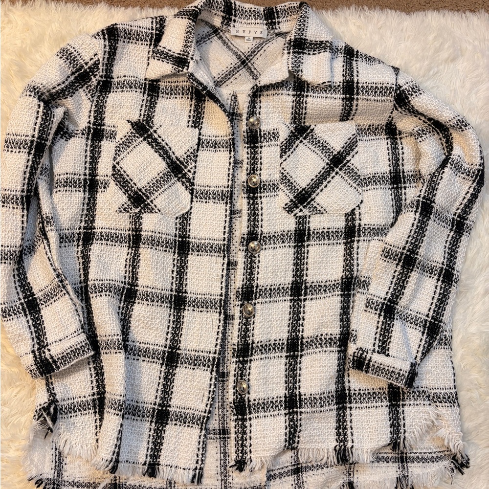 Plaid Button-Up Jacket